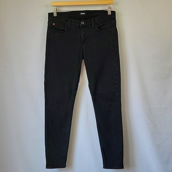 Hudson Krista Super Skinny Crop Jeans Black Size 28 - Picture 1 of 16